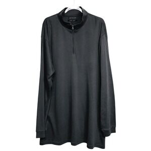 SYNRGY Mens 3XLT Luxury Pima Cotton Quarter Zip Pullover Charcoal Gray